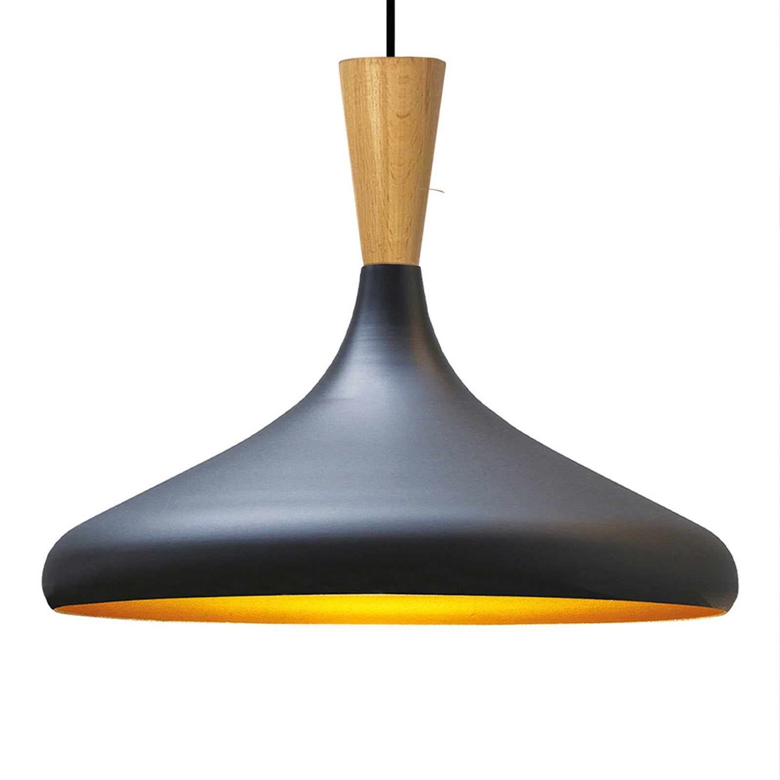 Champion Pendelleuchte aus Holz, 35 cm Hängelampe Metall E27 Moderne Lampe